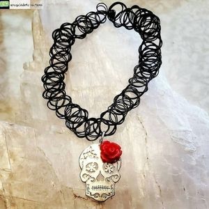 SUGAR SKULL TATTOO CHOKER/BRACELET